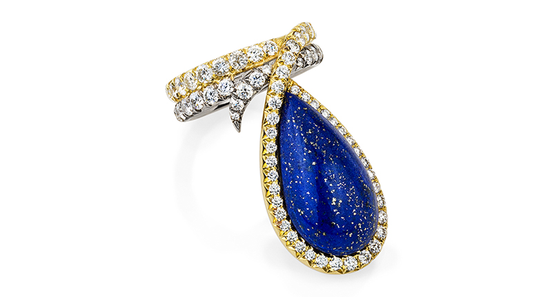 Ana-Katarina’s Blue Velvet ring features lapis and 1.78 carats of diamonds set in 18-karat yellow and white gold ($16,500). Ana-Katarina’s Blue Velvet ring features lapis and 1.78 carats of diamonds set in 18-karat yellow and white gold ($16,500).