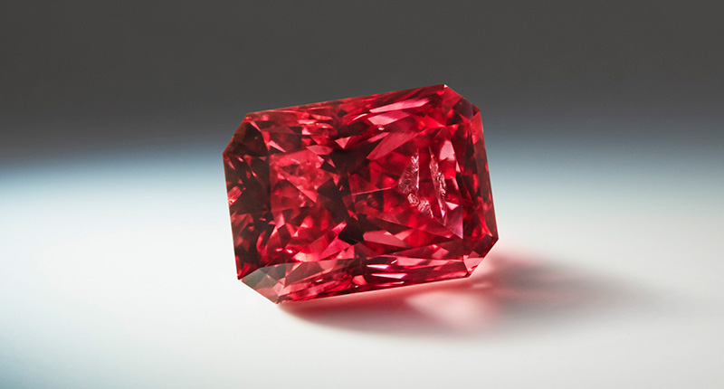 Another radiant-cut fancy red diamond, the 1.14-carat Argyle Isla Another radiant-cut fancy red diamond, the 1.14-carat Argyle Isla
