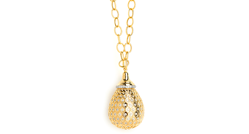 An 18-karat yellow gold and diamond “Mogul” pendant from Syna ($12,500). Couture Salon 811. <a href="http://www.synajewels.com" target="_blank">SynaJewels.com</a>