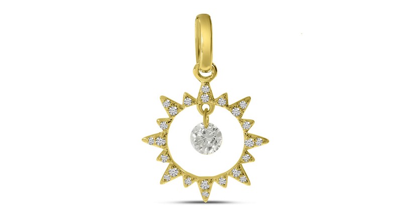 <p><a href="https://www.brevani.com" target="_blank" rel="noopener">Brevani</a> 14-karat yellow gold and diamond starburst pendant ($779) </p>