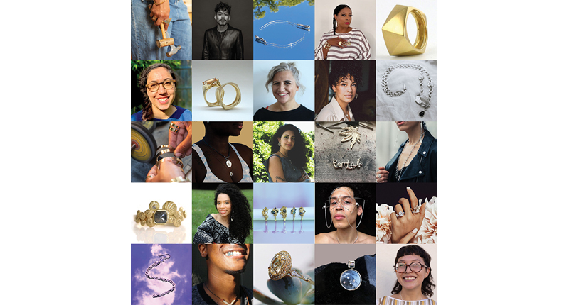 These are some of the BIPOC jewelry designers who signed the open letter to the industry. Starting top left, they are: Soelia, Lorraine West, Melanie Eddy, Merva Afshar, Maggi Simpkins, Julia de Souza, Robin Erfe and Peggy Portals. (Images courtesy of Angely Martinez/Collage by Shantell Batista) These are some of the BIPOC jewelry designers who signed the open letter to the industry. Starting top left, they are: Soelia, Lorraine West, Melanie Eddy, Merva Afshar, Maggi Simpkins, Julia de Souza, Robin Erfe and Peggy Portals. (Images courtesy of Angely Martinez/Collage by Shantell Batista)
