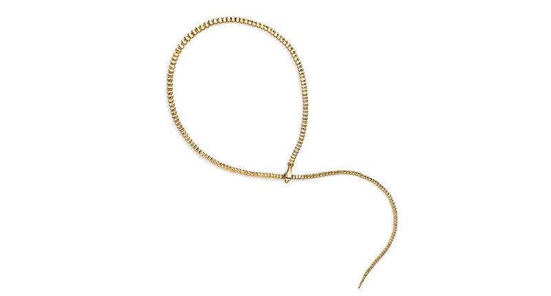 <p>Tiffany & Co. Elsa Peretti “Snake” large necklace in 18-karat yellow gold, 28 inches</p> <p>Tiffany & Co. Elsa Peretti “Snake” large necklace in 18-karat yellow gold, 28 inches</p>