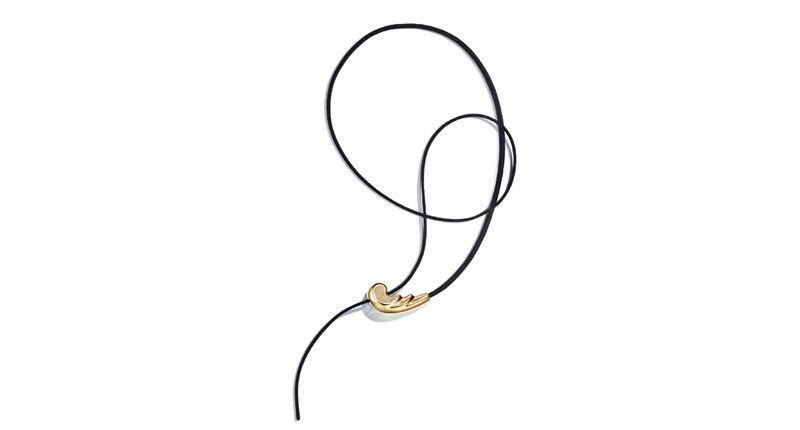 “Whip” mini-necklace in 18-karat yellow gold with diamonds and black silk cord, 32 inches “Whip” mini-necklace in 18-karat yellow gold with diamonds and black silk cord, 32 inches
