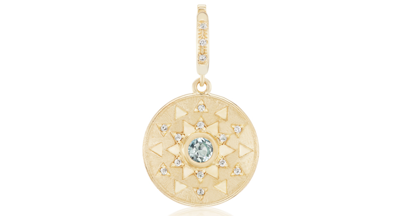 <p><a href="https://www.harwellgodfrey.com/" target="_blank" rel="noopener">Harwell Godfrey</a> Mini Sun Sign Medallion with aquamarine and diamonds set in 18-karat yellow gold ($2,995) </p> <p><a href="https://www.harwellgodfrey.com/" target="_blank" rel="noopener">Harwell Godfrey</a> Mini Sun Sign Medallion with aquamarine and diamonds set in 18-karat yellow gold ($2,995) </p>