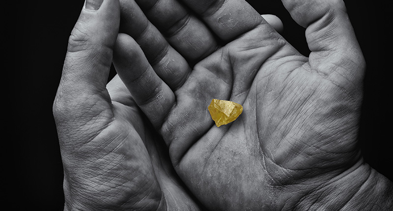 The yellow “Capella” rough diamond is nearly 25 carats.