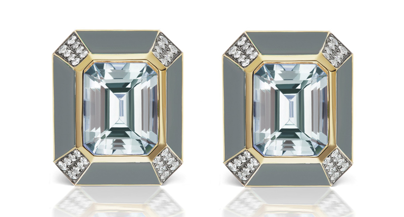 <p><a href="https://www.sorellinanyc.com" target="_blank" rel="noopener">Sorellina</a> Monroe Inlay earrings with aquamarine, grey moonstone and diamonds set in 18-karat yellow gold ($4,250) </p> <p><a href="https://www.sorellinanyc.com" target="_blank" rel="noopener">Sorellina</a> Monroe Inlay earrings with aquamarine, grey moonstone and diamonds set in 18-karat yellow gold ($4,250) </p>