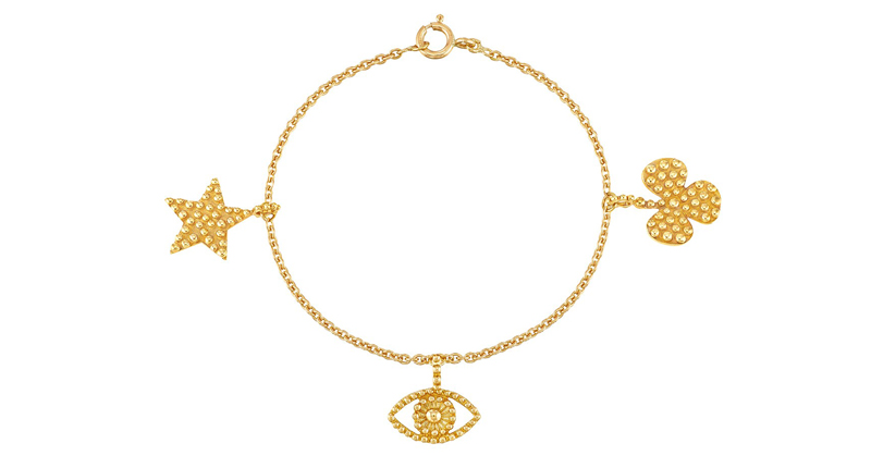 Gaya 18-karat yellow gold charm bracelet with star, eye and clover maxi pendants ($2,020)