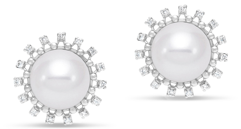 <a href="http://www.mastoloni.com" target="_self">Mastoloni</a> 14-karat white gold snowflake earrings with freshwater pearls and diamonds ($980)