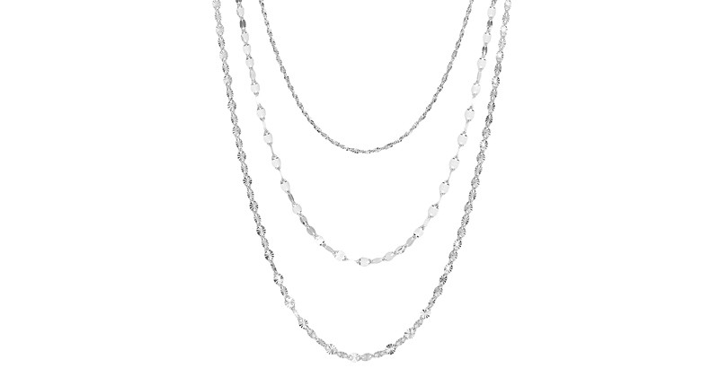 <p><a href="https://www.platinumborn.com" target="_blank" rel="noopener">Platinum Born</a> “Starlight” three-strand necklace in platinum ($1,200) </p>