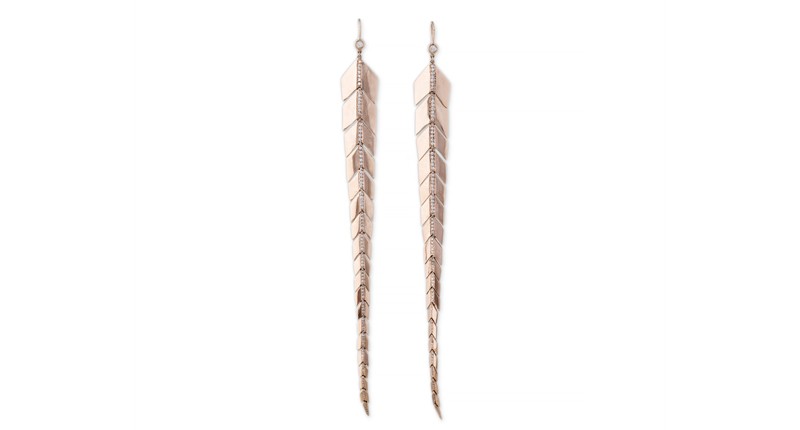 <p><a href="https://www.jacquieaiche.com" target="_blank" rel="noopener">Jacquie Aiche</a> 14-karat rose gold and diamond pave “Long Fishtail” earrings ($11,750) </p>