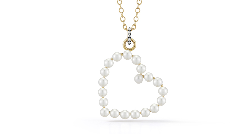 <p>Jemma Wynne 18-karat gold, pearl, diamond and rhodium heart pendant ($2,100)</p> <p>Jemma Wynne 18-karat gold, pearl, diamond and rhodium heart pendant ($2,100)</p>
