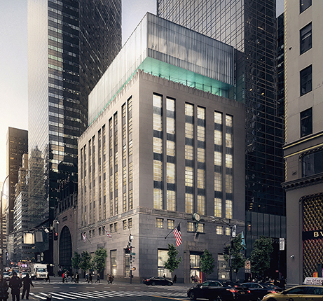 Tiffany & Co. hopes the modern glass topper planned for its renovated Fifth Avenue flagship will draw more customers. The store is set to reopen in spring 2022. (Photo courtesy of Tiffany & Co.) Tiffany & Co. hopes the modern glass topper planned for its renovated Fifth Avenue flagship will draw more customers. The store is set to reopen in spring 2022. (Photo courtesy of Tiffany & Co.)
