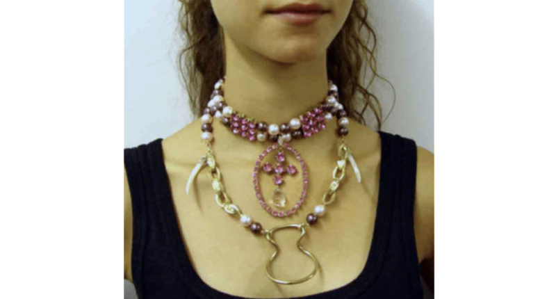 Stephen Webster made this necklace 12 years ago. “It would be easy to blame it on mind-altering substance abuse. However, I fear I was in full control of my senses,” he wrote. “Despite throwing everything at this piece, including the kitchen sink, I still felt there was something missing. With hindsight I now realize that one missing ingredient was: the reason why.” Stephen Webster made this necklace 12 years ago. “It would be easy to blame it on mind-altering substance abuse. However, I fear I was in full control of my senses,” he wrote. “Despite throwing everything at this piece, including the kitchen sink, I still felt there was something missing. With hindsight I now realize that one missing ingredient was: the reason why.”