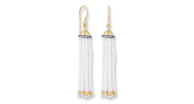 <a href="http://www.likabehar.com" target="_blank" rel="noopener noreferrer">Lika Behar</a> 24-karat gold dome and oxidized silver Domus tassel earrings with diamonds and 12 strands of pearl beads on 22-karat gold earwires ($2,640) <a href="http://www.likabehar.com" target="_blank" rel="noopener noreferrer">Lika Behar</a> 24-karat gold dome and oxidized silver Domus tassel earrings with diamonds and 12 strands of pearl beads on 22-karat gold earwires ($2,640)