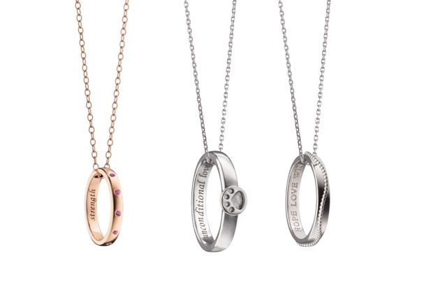 Monica Rich Kosann offers three styles of her 18-karat gold Poesy Ring necklace, benefitting the <a href="http://www.bcrfcure.org/" target="_blank"><span style="color: #ff0000;">Breast Cancer Research Foundation</span></a> (rose gold “Strength” ring, $1,150); the <a href="http://www.animalleague.org/" target="_blank"><span style="color: #ff0000;">North Shore Animal League</span></a> (white gold “Unconditional Love” ring, $1,405); and the <a href="http://www.winnyc.org/" target="_blank"><span style="color: #ff0000;">Women In Need Foundation</span></a> (“Hope Love Win” ring, $1,115). At least 50 percent of each purchase goes to the benefiting foundation. <a href="http://www.monicarichkosann.com/" target="_blank"><span style="color: #ff0000;">monicarichkosann.com</span></a><br /> Monica Rich Kosann offers three styles of her 18-karat gold Poesy Ring necklace, benefitting the <a href="http://www.bcrfcure.org/" target="_blank"><span style="color: #ff0000;">Breast Cancer Research Foundation</span></a> (rose gold “Strength” ring, $1,150); the <a href="http://www.animalleague.org/" target="_blank"><span style="color: #ff0000;">North Shore Animal League</span></a> (white gold “Unconditional Love” ring, $1,405); and the <a href="http://www.winnyc.org/" target="_blank"><span style="color: #ff0000;">Women In Need Foundation</span></a> (“Hope Love Win” ring, $1,115). At least 50 percent of each purchase goes to the benefiting foundation. <a href="http://www.monicarichkosann.com/" target="_blank"><span style="color: #ff0000;">monicarichkosann.com</span></a><br />
