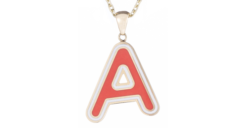 <p>Ariel Gordon 14-karat yellow gold and enamel pendant ($1,295)</p> <p>Ariel Gordon 14-karat yellow gold and enamel pendant ($1,295)</p>