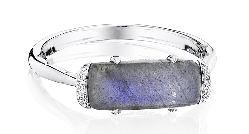 The labradorite ring from the Horizon Shine collection in silver with diamonds retails for $390. The labradorite ring from the Horizon Shine collection in silver with diamonds retails for $390.