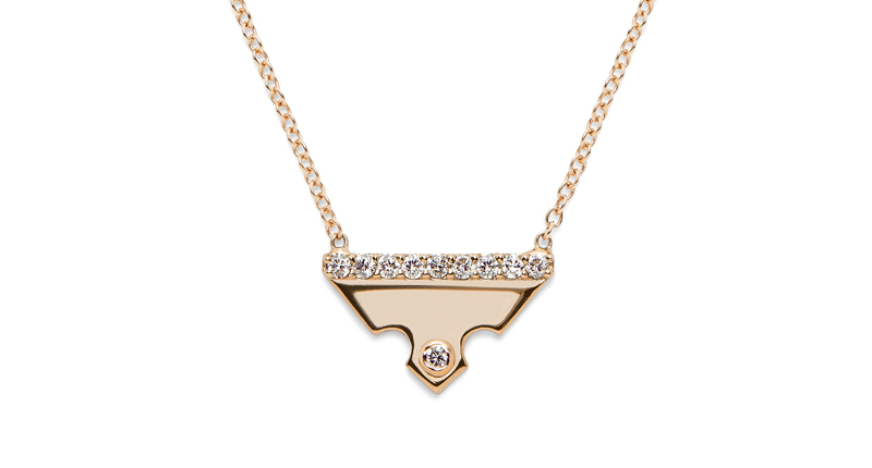 The Meira necklace in 14-karat rose gold with white diamonds ($1,350)