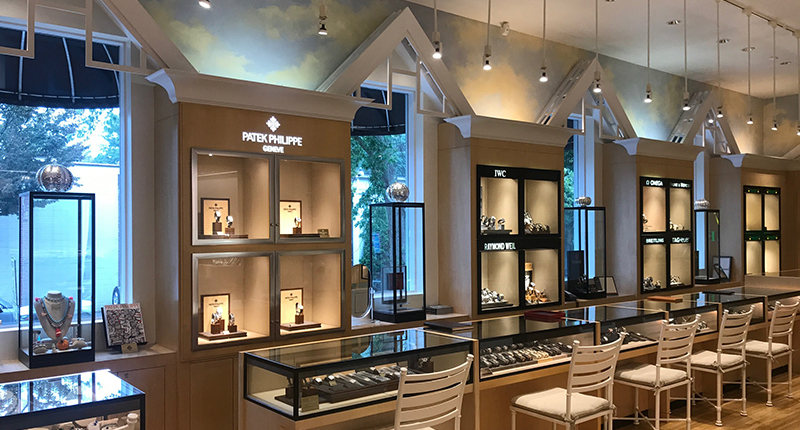 One of the jewelry retailers Norman Roberts worked with is independent London Jewelers. This is a shot of the retailer’s East Hampton, New York store before and after (below) FRCH Nelson’s retail redesign. (Photo credit, for both: Andrea Brizzi)