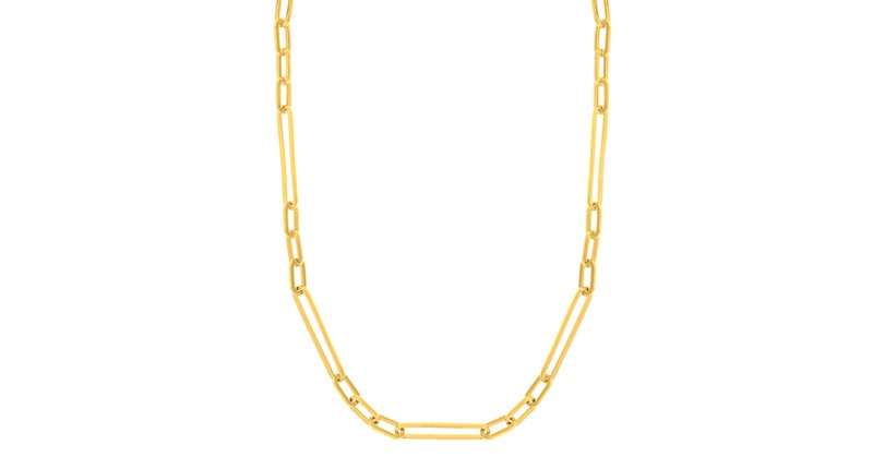 <a href="https://www.midaschain.com" target="_blank" rel="noopener">Midas Chain</a> adjustable 14-karat yellow gold paperclip chain ($1,635) 