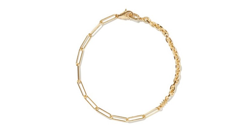 <p><a href="https://www.milamorejewelry.com" target="_blank" rel="noopener">Milamore</a> “Duo Chain IX Bracelet” in 18-karat gold ($1,400) </p>