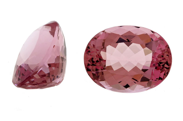 Allen Kleiman’s pair of unheated oval morganite stones from Madagascar got top honors in the Pairs & Suites category. Allen Kleiman’s pair of unheated oval morganite stones from Madagascar got top honors in the Pairs & Suites category.