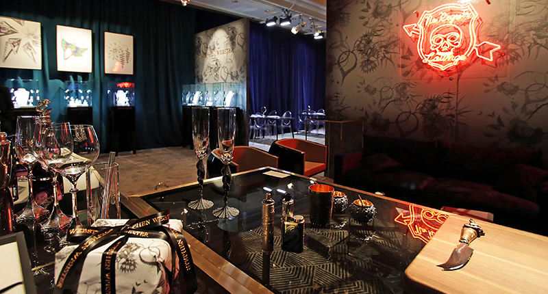 Jewelry designer Stephen Webster, a longtime Couture exhibitor, says there will always be a need for trade shows in the industry, especially as places to gauge reactions to a new collection. Pictured here is Webster’s “No Regrets Lounge” at last year’s Couture show. Jewelry designer Stephen Webster, a longtime Couture exhibitor, says there will always be a need for trade shows in the industry, especially as places to gauge reactions to a new collection. Pictured here is Webster’s “No Regrets Lounge” at last year’s Couture show.
