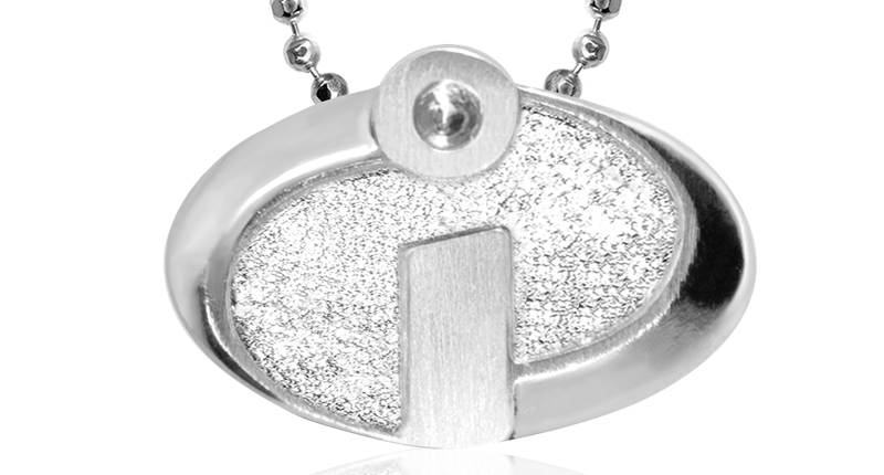 Rendered in sterling silver, this is the logo that the “Incredibles” characters sport on their superhero suits. Rendered in sterling silver, this is the logo that the “Incredibles” characters sport on their superhero suits.