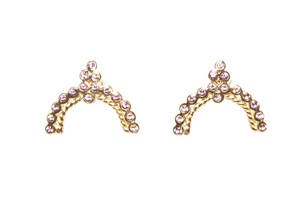 The Duchess studs are made with pale amethysts set in 18-karat gold ($1,540). The Duchess studs are made with pale amethysts set in 18-karat gold ($1,540).