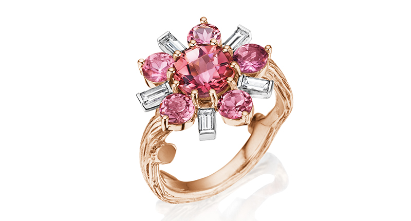Mimi So’s "Wonderland" ring in 18-karat rose gold with pink tourmaline and diamonds ($7,600)
