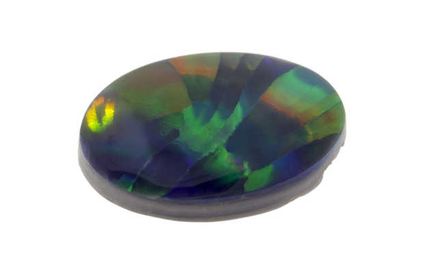 The first place winner of the Phenomenal category was a pair of black opals weighing 33.40 total carats from Robert Shapiro (only one of which is pictured here). The first place winner of the Phenomenal category was a pair of black opals weighing 33.40 total carats from Robert Shapiro (only one of which is pictured here).