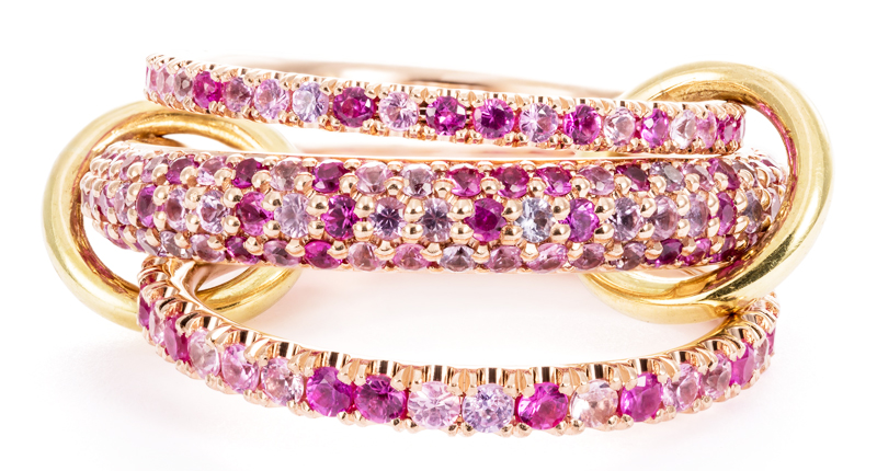 Spinelli Kilcollin’s “Nova Rose” ring in 18-karat rose gold and set with pink sapphires ($7,600)