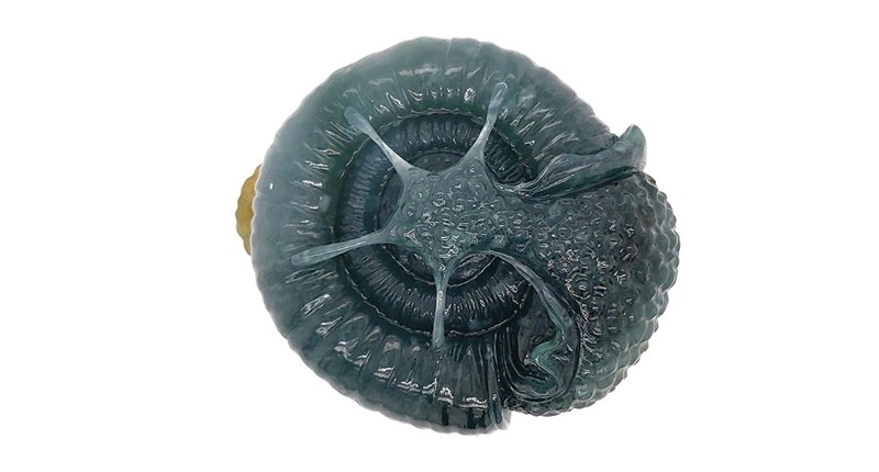 <strong>Carving.</strong> Yanqing Zhang Asdurian of Yanqing Asdurian’s jadeite snail carving <strong>Carving.</strong> Yanqing Zhang Asdurian of Yanqing Asdurian’s jadeite snail carving