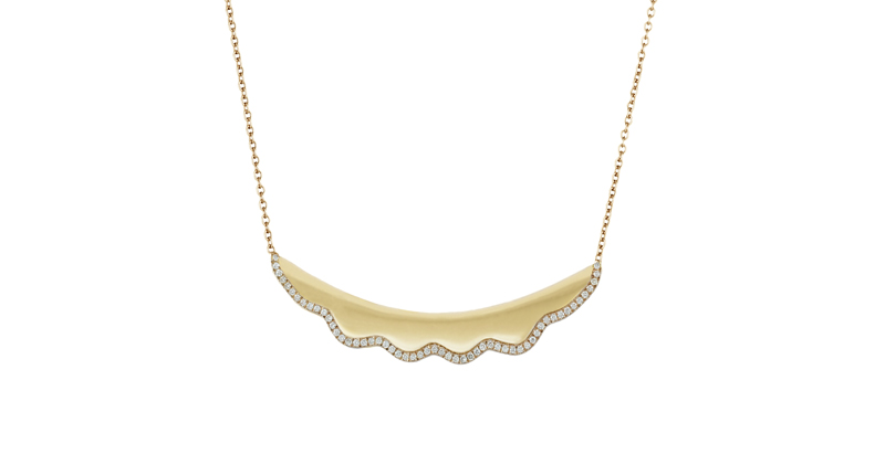 Ilana Ariel’s Jumbo Crescent necklace in 18-karat yellow gold with white diamond pavé ($3,000) Ilana Ariel’s Jumbo Crescent necklace in 18-karat yellow gold with white diamond pavé ($3,000)