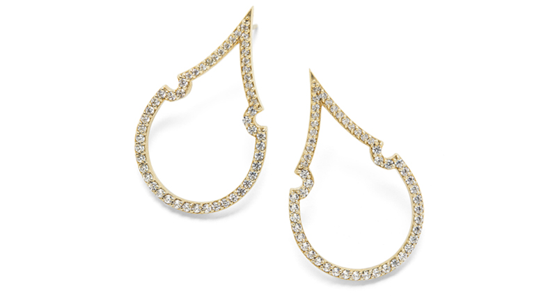 Ilana Ariel’s 14-karat yellow gold Symmetric Large Aziza earrings with white diamonds ($8,000) Ilana Ariel’s 14-karat yellow gold Symmetric Large Aziza earrings with white diamonds ($8,000)