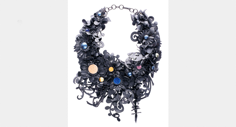 2016 Alternative Metals/Materials Category Second Place Winner: “Secret Garden Necklace”by Kathleen Nowak Tucci. 2016 Alternative Metals/Materials Category Second Place Winner: “Secret Garden Necklace”by Kathleen Nowak Tucci.