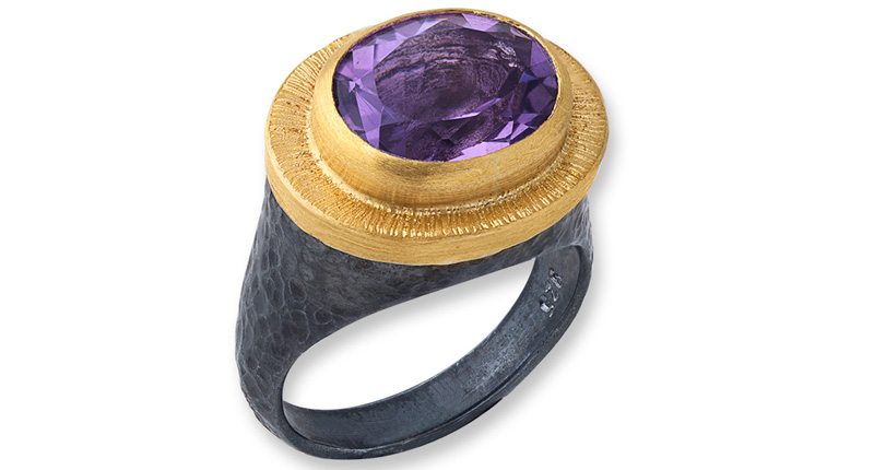 Lika Behar 24-karat gold and oxidized silver Portofino ring with oval faceted amethyst ($760)<br /><a href="http://www.likabehar.com" target="_blank" rel="noopener noreferrer">LikaBehar.com</a>