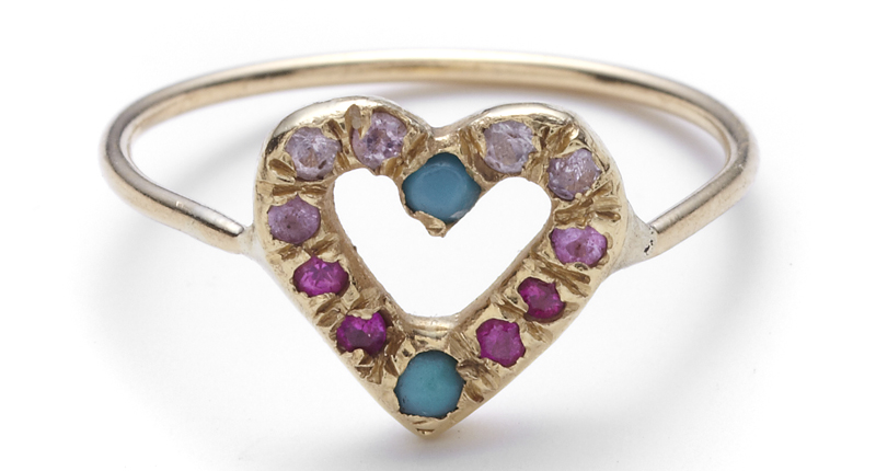 <a href="https://elisasolomon.com/jewelry/rings/yellow-gold-open-heart-ring/" target="_blank" rel="noopener noreferrer">Elisa Solomon</a>’s 18-karat yellow gold ring with turquoise and ombre pink sapphires ($780)<br /><br />“The piece I selected is great for the self-purchaser because it takes a classic symbol and infuses a unique color story. It <a href="https://elisasolomon.com/jewelry/rings/yellow-gold-open-heart-ring/" target="_blank" rel="noopener noreferrer">Elisa Solomon</a>’s 18-karat yellow gold ring with turquoise and ombre pink sapphires ($780)<br /><br />“The piece I selected is great for the self-purchaser because it takes a classic symbol and infuses a unique color story. It
