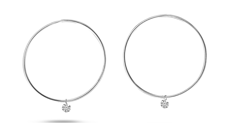 The “Dashing Diamonds” front hoop earrings with a pierced diamond dangle retail for $999.