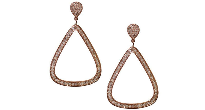 Another episode 2 look came courtesy of these 14-karat rose gold and diamond “Claire” earrings by Meredith Marks ($3,350).