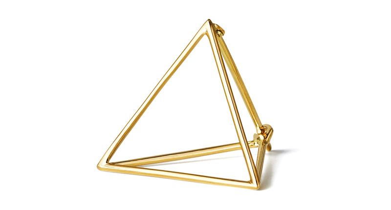 Shihara Triangle Earring in 18-karat yellow gold (sold as a single earring in five sizes ranging between $390 and $863) Shihara Triangle Earring in 18-karat yellow gold (sold as a single earring in five sizes ranging between $390 and $863)