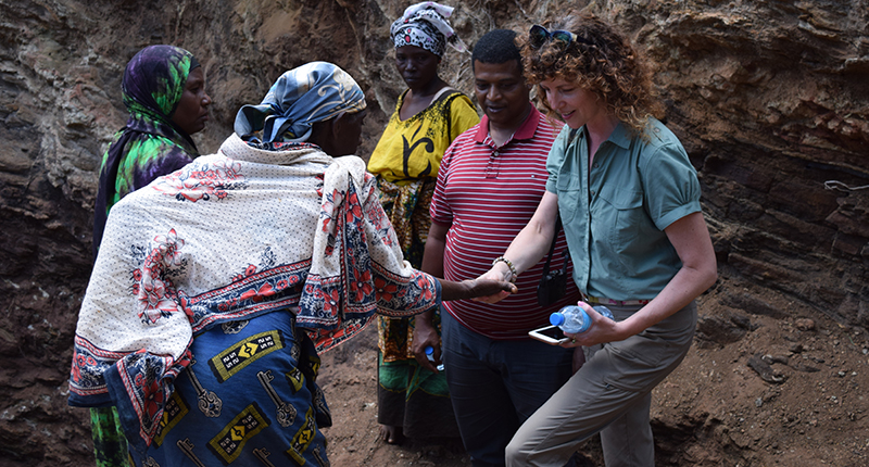 A couple of the miners in Tanzania with Anza Gems’ Monica Stephenson A couple of the miners in Tanzania with Anza Gems’ Monica Stephenson