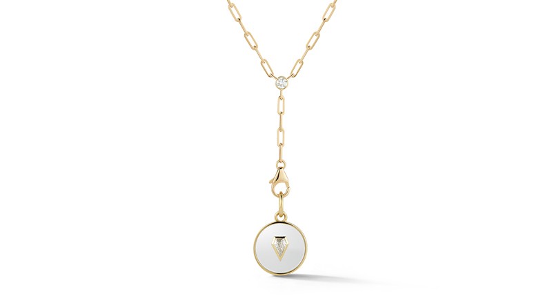 <p><a href="https://www.jemmawynne.com" target="_blank" rel="noopener">Jemma Wynne</a> 18-karat yellow gold “Prive Small Trace Chain Y Necklace” with diamond ($3,780 for the chain, pendant price upon request) </p>