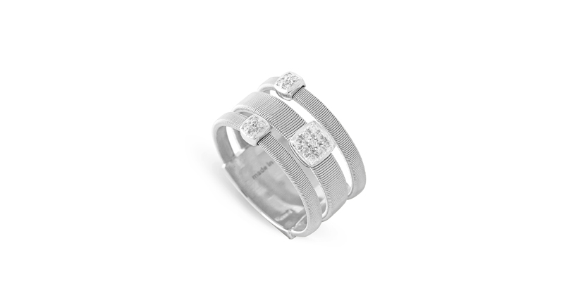 18-karat white gold ring with diamonds, $2,520 18-karat white gold ring with diamonds, $2,520