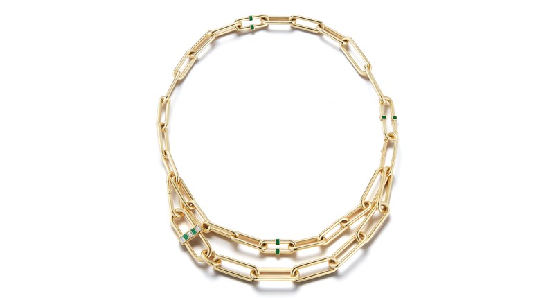 <p><a href="https://www.deborahpagani.com" target="_blank" rel="noopener">Deborah Pagani</a> 18-karat yellow gold emerald convertible “Pill Link” necklace with diamonds and green enamel ($16,000) </p> <p><a href="https://www.deborahpagani.com" target="_blank" rel="noopener">Deborah Pagani</a> 18-karat yellow gold emerald convertible “Pill Link” necklace with diamonds and green enamel ($16,000) </p>