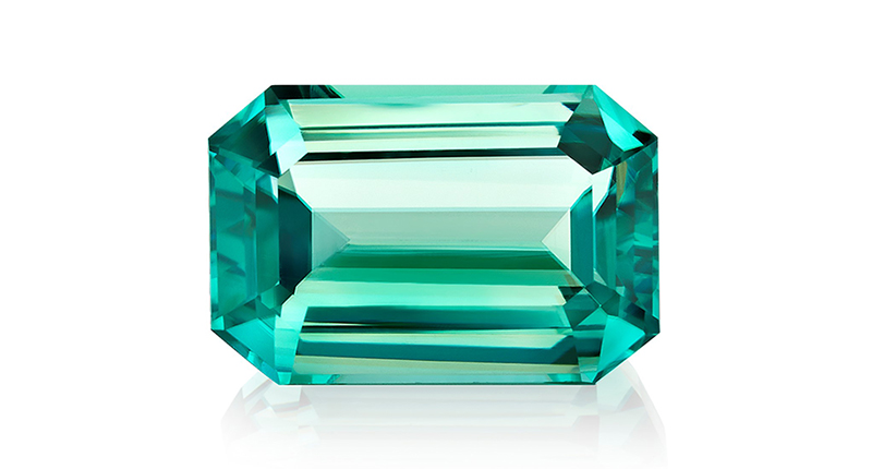 A 1.43-carat emerald-cut grandidierite from Omi Gems