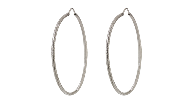 <strong>Statement Hoops:</strong> <a href="https://carolinabucci.com/" target="_blank">Carolina Bucci</a>’s Florentine white gold sparkly hoop earrings ($1,120)
