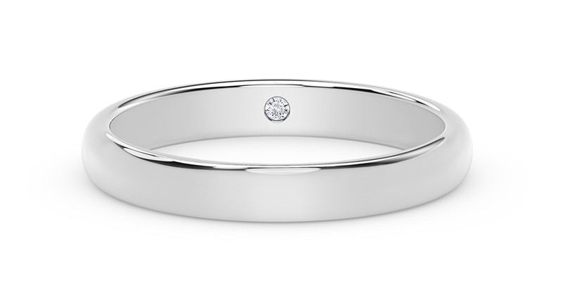 <a href="https://www.forevermark.com" target="_blank" rel="noopener">Forevermark</a> platinum dome band with diamonds ($695)