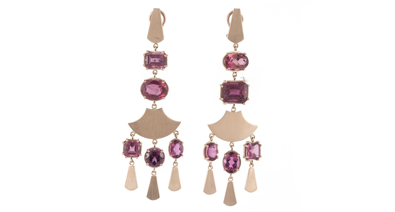 Sylva & Cie “Maya Collection” earrings in 14-karat rose gold with pink tourmalines ($12,125)
