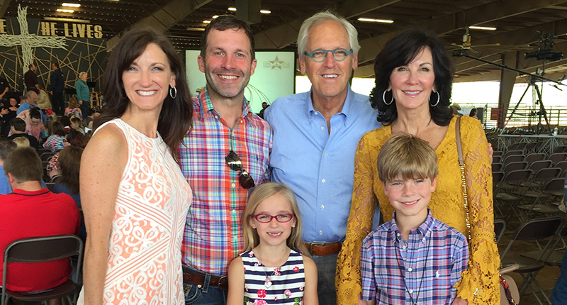 David and Julia Gardner are pictured here with, from left, daughter Angela Gardner Bomar, son-in-law Scott Bomar, and grandchildren Piper and Logan.